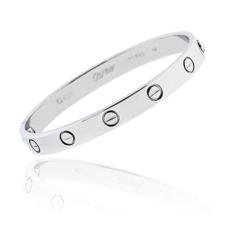 silver cartier bangle|cartier bangles for sale.